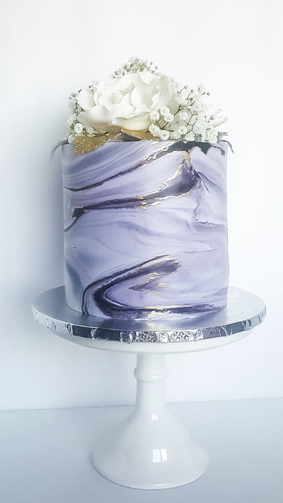 Wedding Cake - Marble Effect with Sugar Flowers - Mel's Amazing Cakes